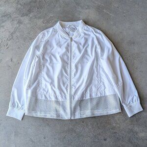 Warrior by Danica Patrick White Mesh Detail Full Zip Lightweight Jacket size XL